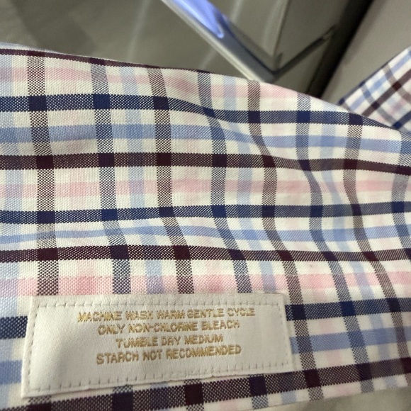 Gold Label Roundtree & Yorke Multicolor Plaid Casual Shirt 17-1/2 36/37 - Picture 3 of 6